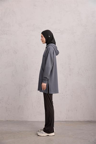 Kapüşonlu Sweat Füme