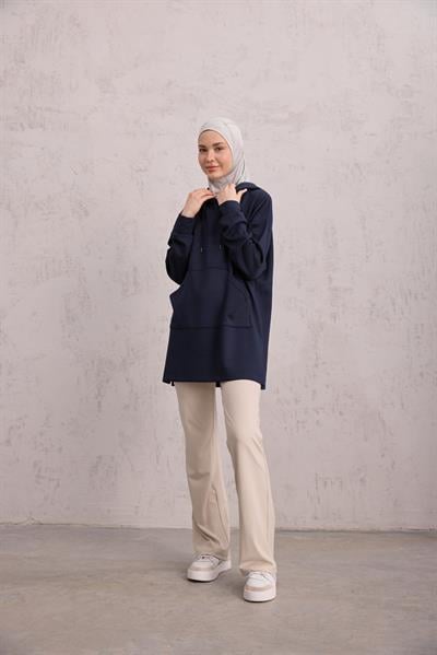 Kapüşonlu Sweat Lacivert