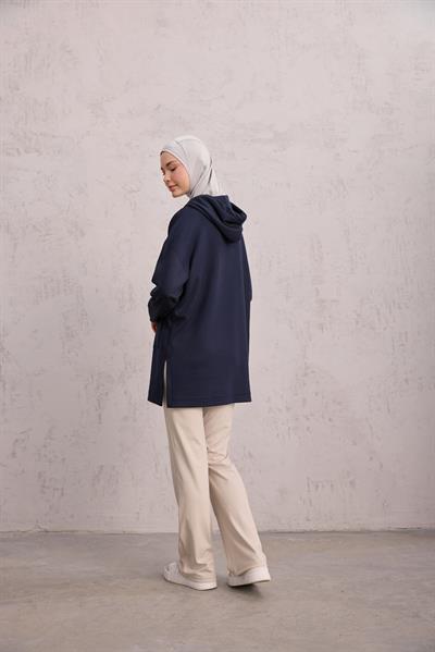 Kapüşonlu Sweat Lacivert
