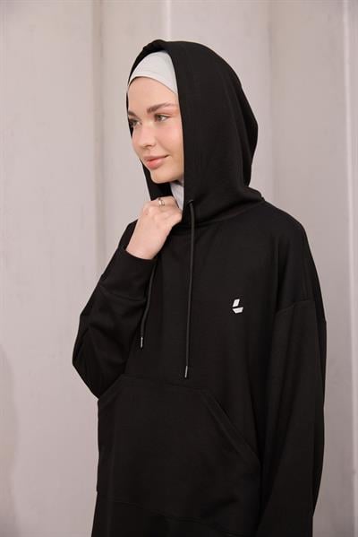 Kapüşonlu Sweat Siyah