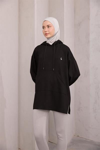 Kapüşonlu Sweat Siyah