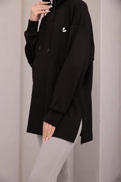 Kapüşonlu Sweat Siyah