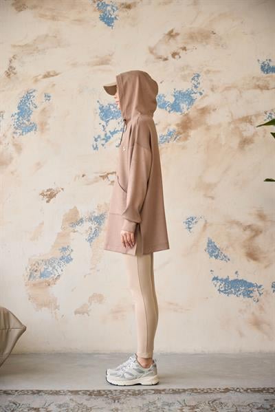 Kapüşonlu Sweat Vizon