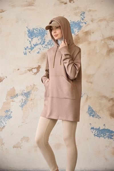 Kapşonlu Sweat Vizon