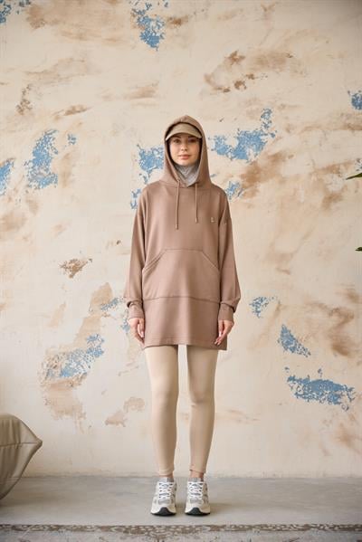 Kapüşonlu Sweat Vizon