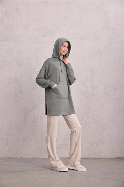 Kapüşonlu Sweat Yeşil