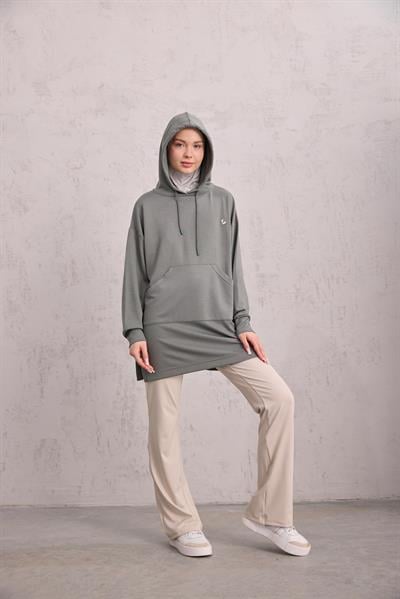 Kapüşonlu Sweat Yeşil