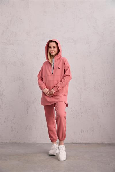 Astronot Kapüşonlu Sweat Pudra