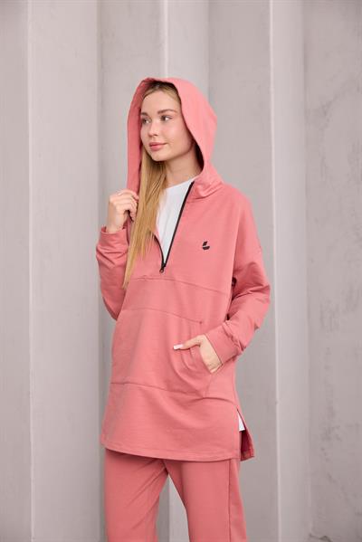 Astronot Kapüşonlu Sweat Pudra