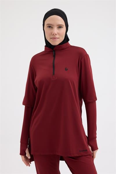 Kol Detaylı Tunik Bordo