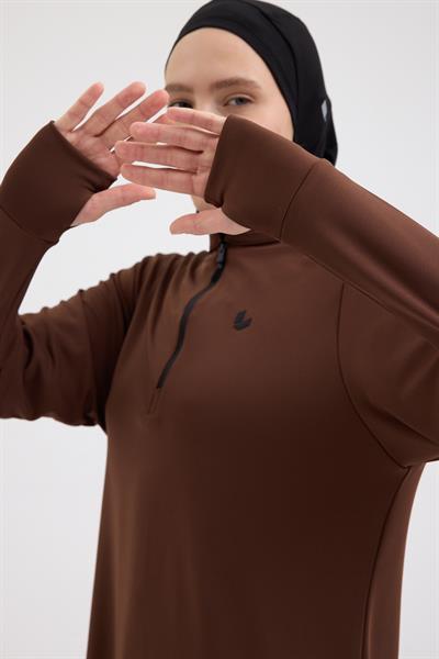 Kol Detaylı Tunik Kahve