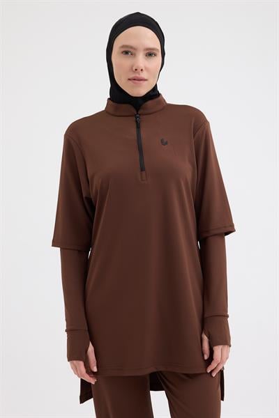 Kol Detaylı Tunik Kahve