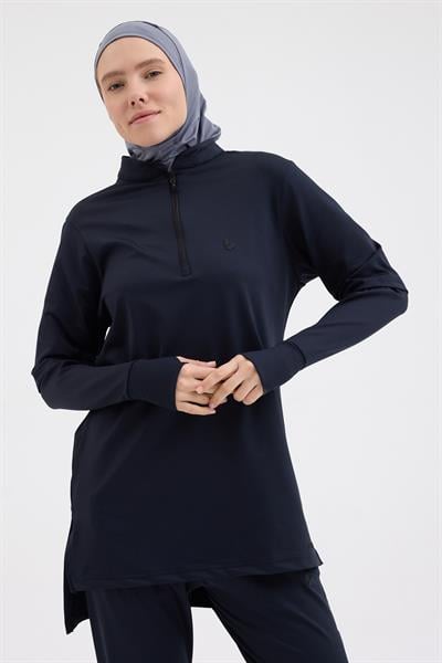 Kol Detaylı Tunik Lacivert