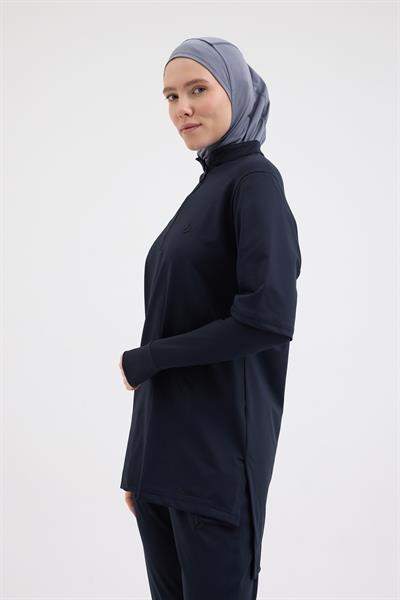 Kol Detaylı Tunik Lacivert