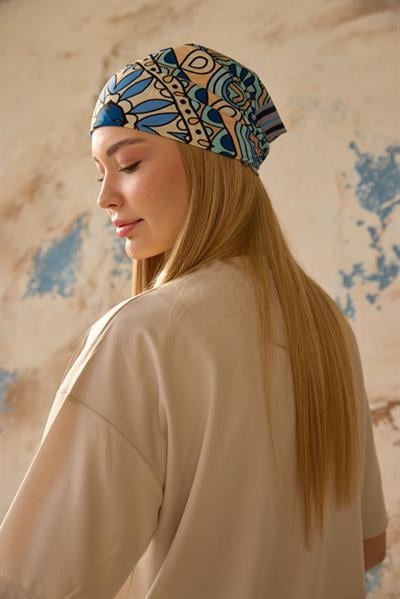 Etnik Desen Fular Mavi