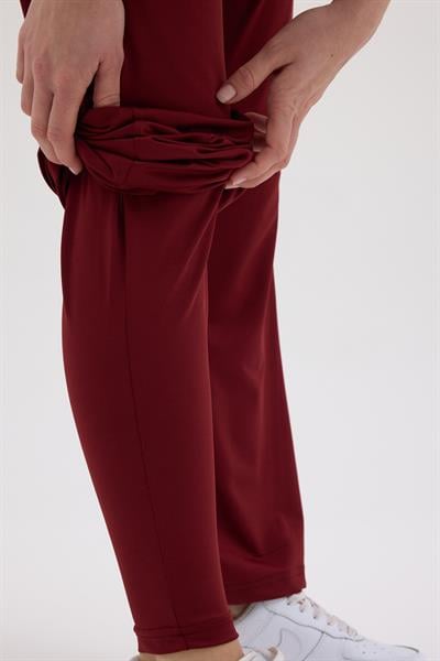 Tayt Eklentili Eşofman Bordo