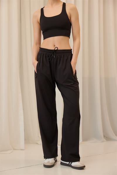 Tayt Eklentili Eşofman Siyah