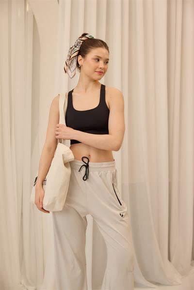 Tayt Eklentili Eşofman Taş