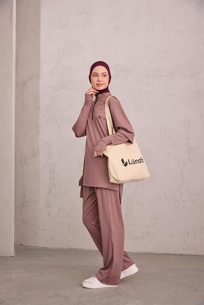 Kol Detaylı Tunik Gül Kurusu