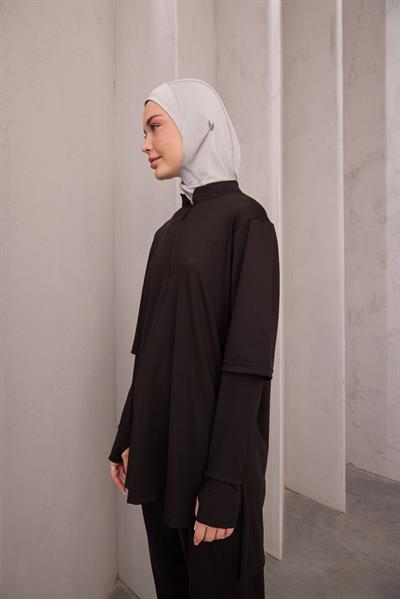 Kol Detaylı Tunik Siyah