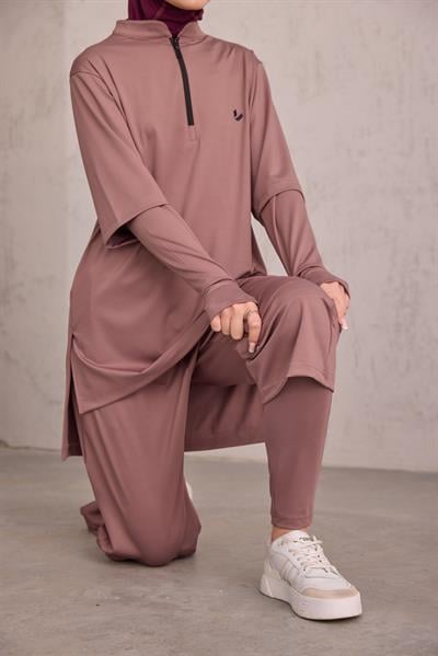 Tayt Eklentili Takım Gül Kurusu