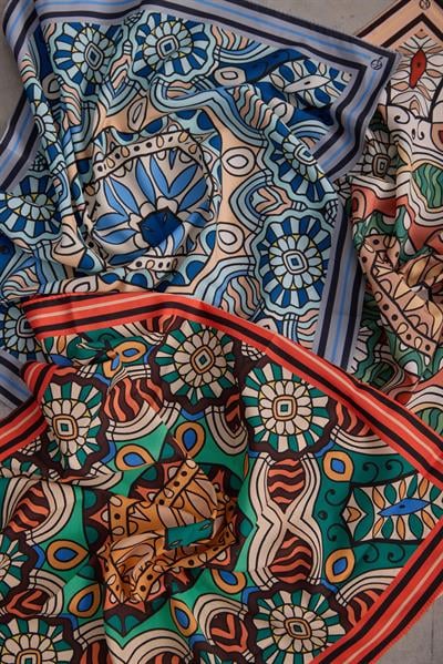 Etnik Desen Fular Turuncu