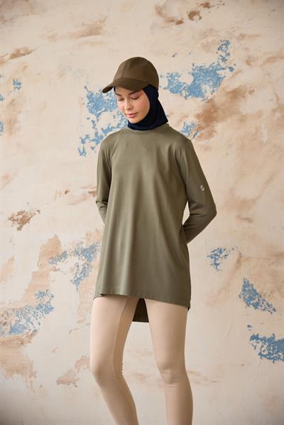 Parmak Detaylı Tunik Haki