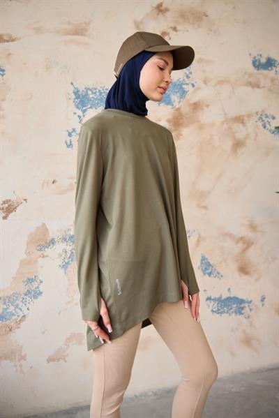 Parmak Detaylı Tunik Haki