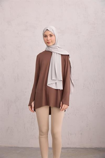 Parmak Detaylı Tunik Kahve