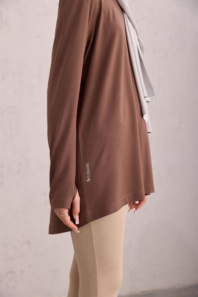 Parmak Detaylı Tunik Kahve