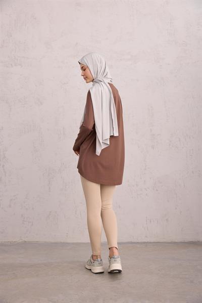 Parmak Detaylı Tunik Kahve