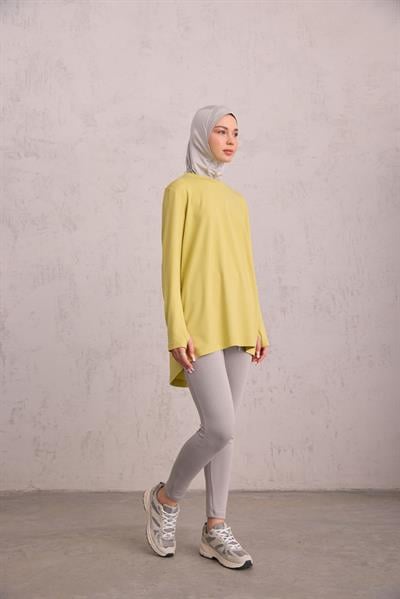 Uzun Kollu Bisiklet Yaka Lime