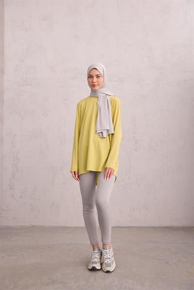 Parmak Detaylı Tunik Lime