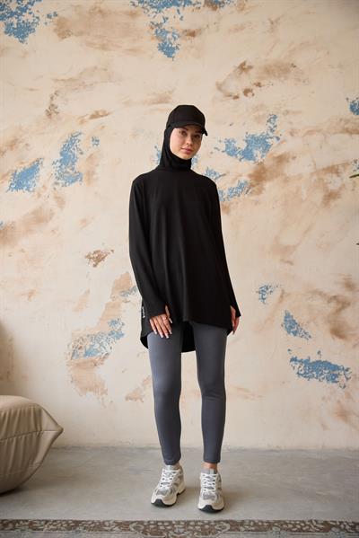 Parmak Detaylı Tunik Siyah