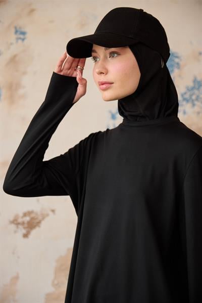 Parmak Detaylı Tunik Siyah