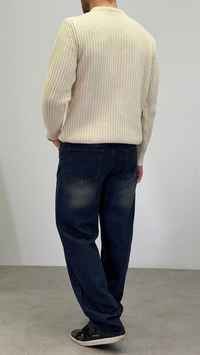 BAGGY KOYU YEŞİL YIKAMALI JEAN 