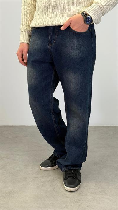 BAGGY KOYU YEŞİL YIKAMALI JEAN 