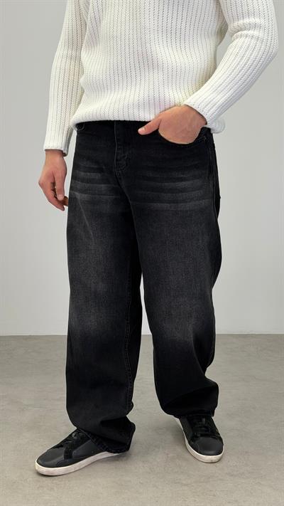 BAGGY TAŞ YIKAMALI JEAN SİYAH