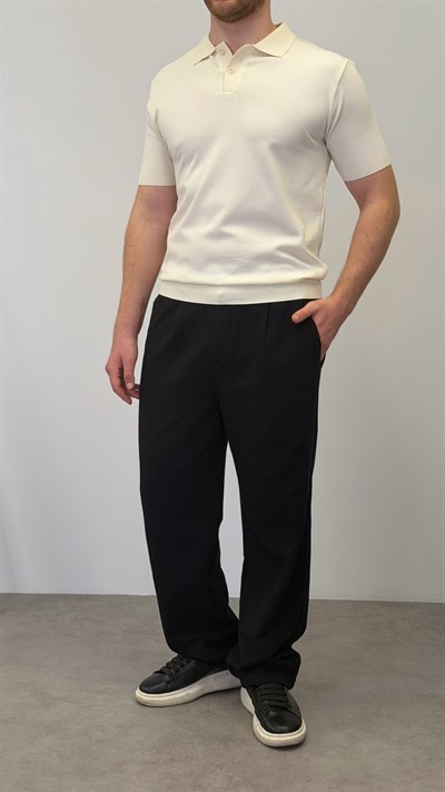 ÇİZGİLİ BAGGY PANTOLON SİYAH