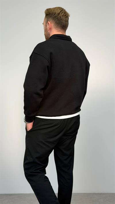 FERMUARLI SWEATSHIRT SİYAH