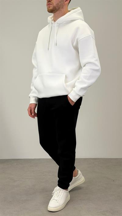 KAPŞONLU SWEATSHIRT BEYAZ