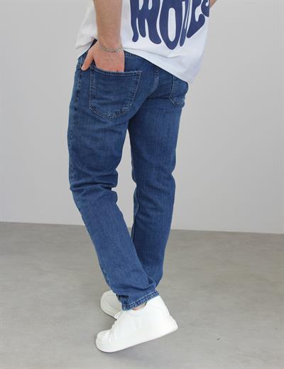 KOYU MAVİ YIKAMALI REGULAR JEAN