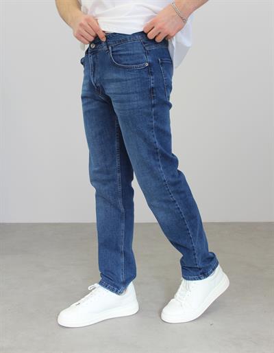 KOYU MAVİ YIKAMALI REGULAR JEAN