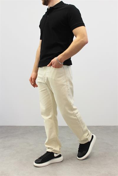 KREM YIKAMALI BAGGY FİT JEAN