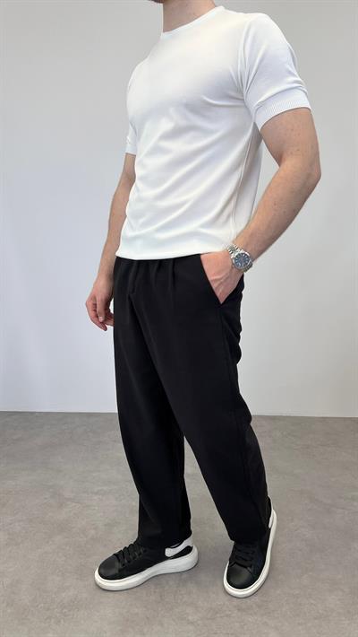 ÖRME BİSİKLET YAKA T-SHIRT BEYAZ