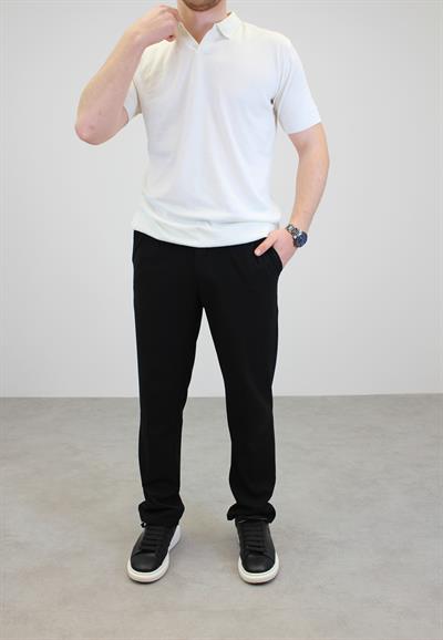 ÖRME POLO YAKA DÜĞMESİZ T-SHIRT BEYAZ