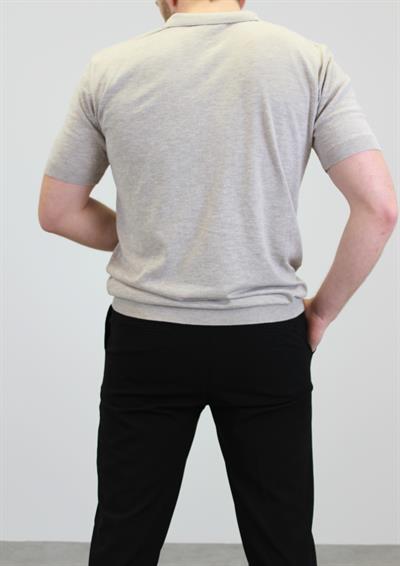 ÖRME POLO YAKA DÜĞMESİZ T-SHIRT TAŞ