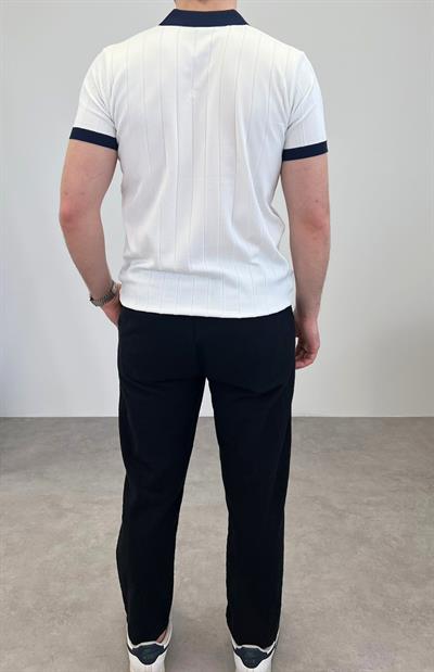 ÖRME POLO YAKA KALIN FİTİLLİ T-SHIRT