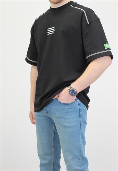 OVERSIZE 22 BASKILI T-SHIRT SİYAH