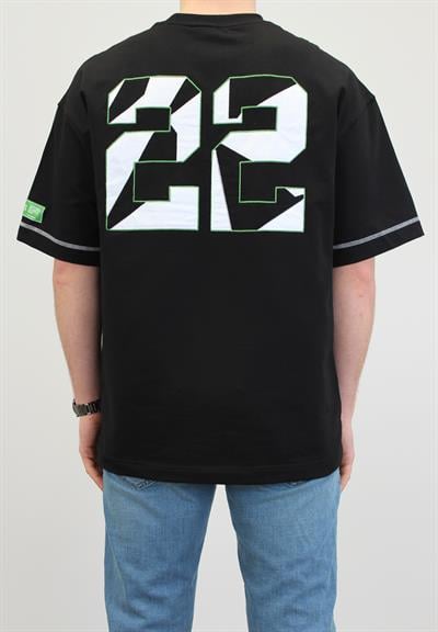 OVERSIZE 22 BASKILI T-SHIRT SİYAH